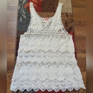 Free People Intimately Cream Crochet Lace Tank Top Small